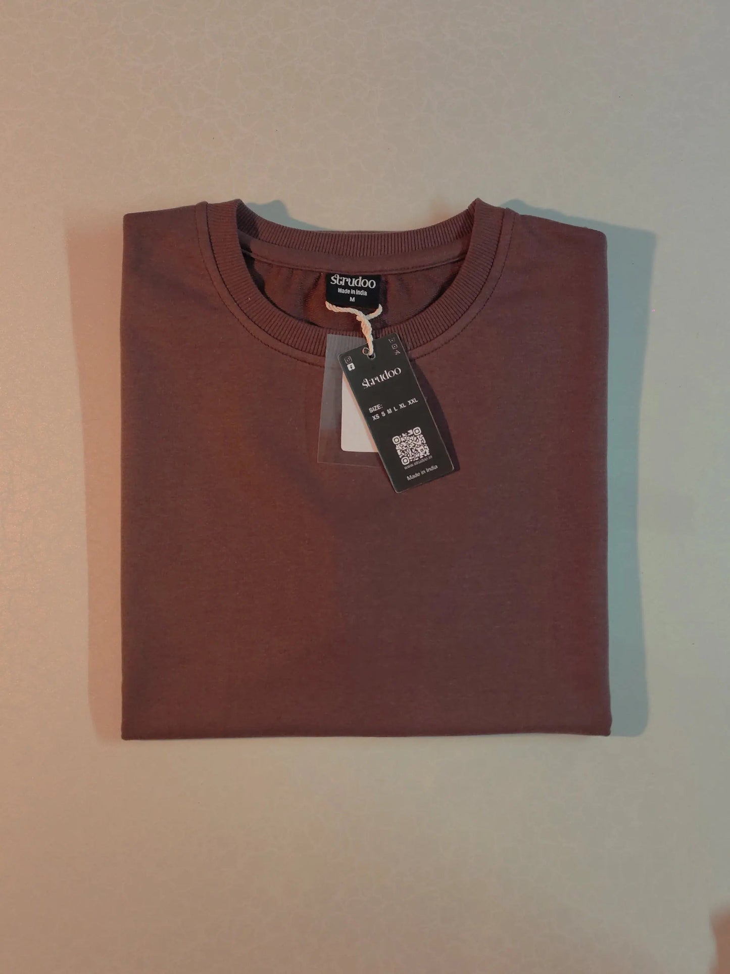 French Terry Cotton Oversize Fit T-shirt - Brown