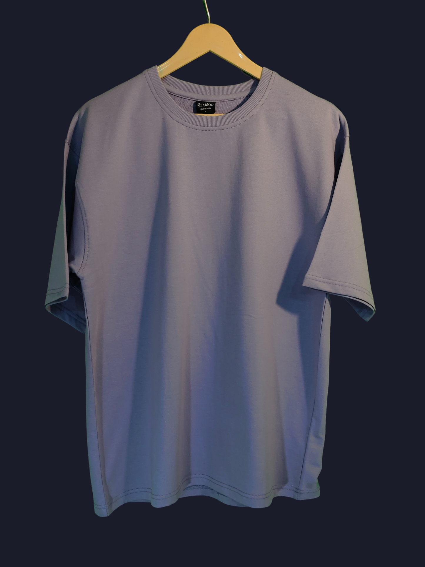 French Terry Cotton Oversize Fit T-shirt - Lavender Strudoo