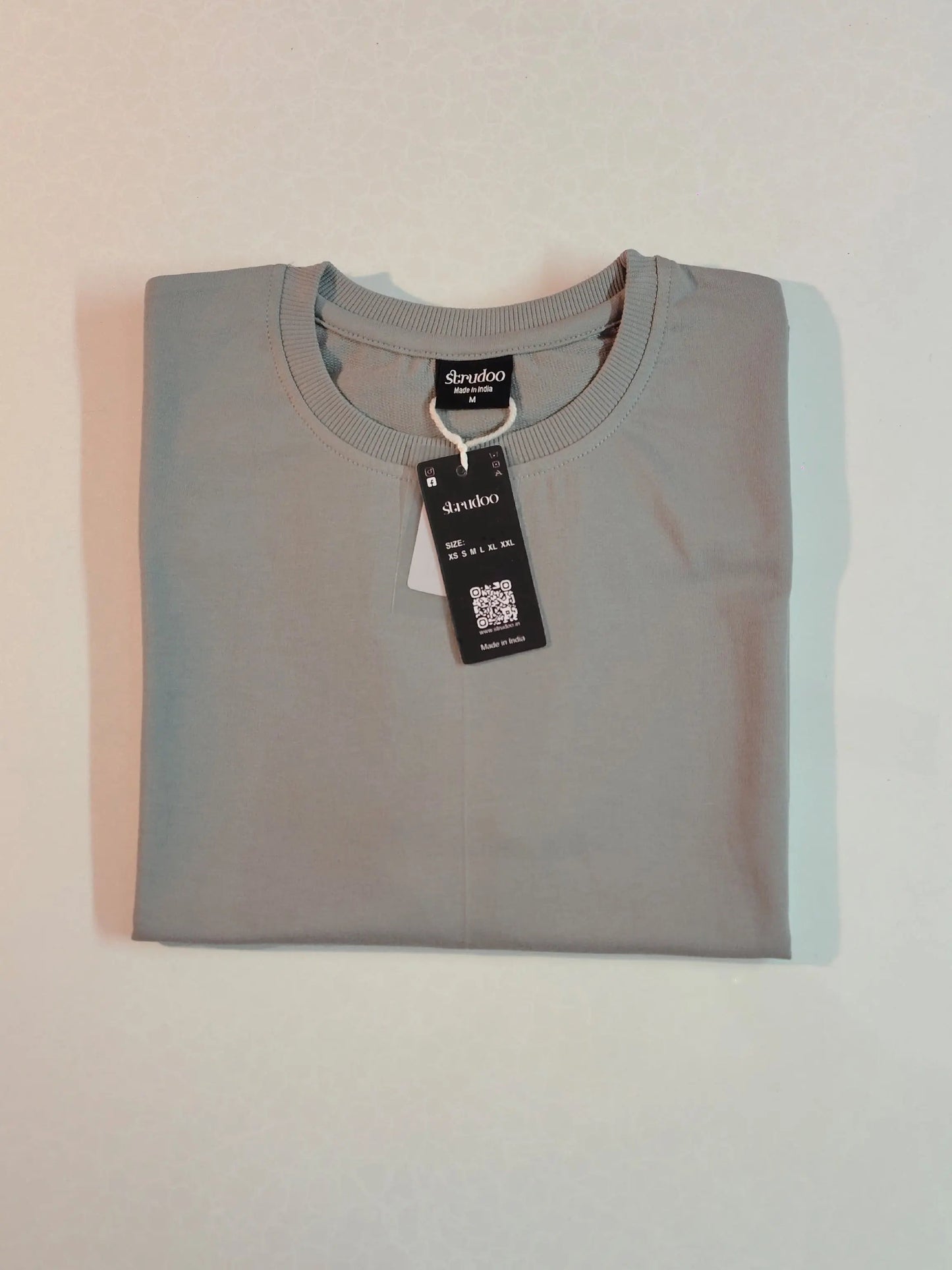French Terry Cotton Oversize Fit T-shirt - Light Grey