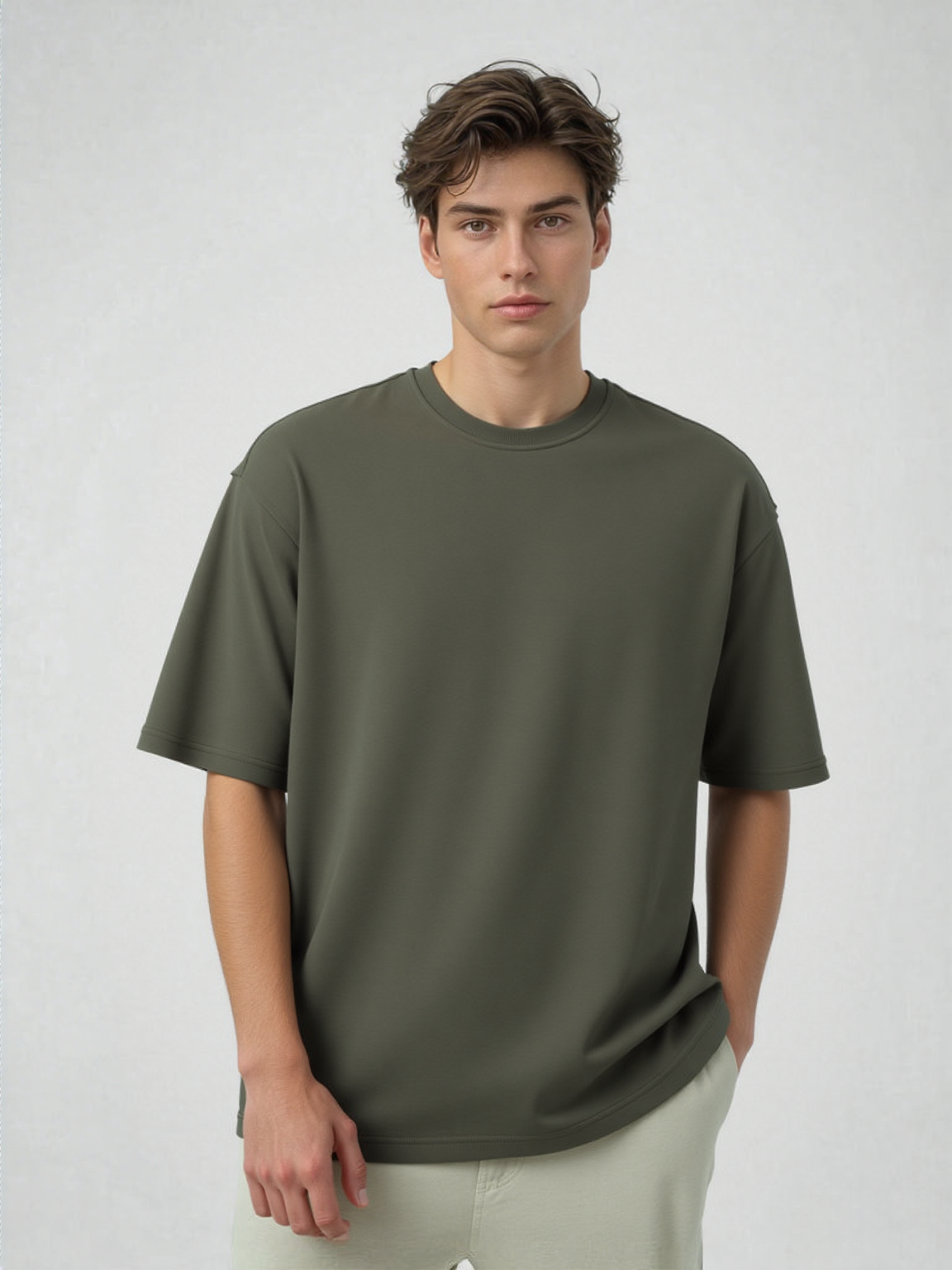 その他 Over Size French Terry Top Light Green IMG_1022.jpg