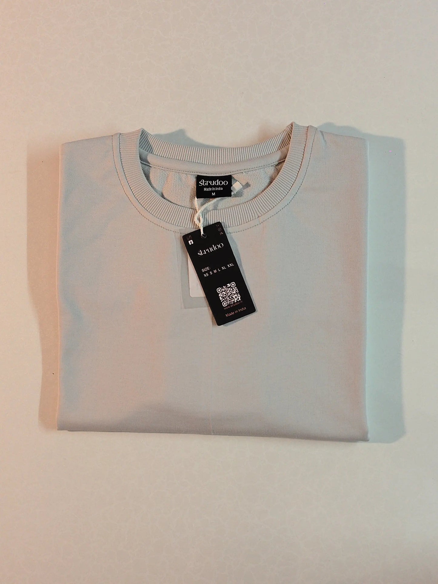 French Terry Cotton Oversize Fit T-shirt - Smoke White