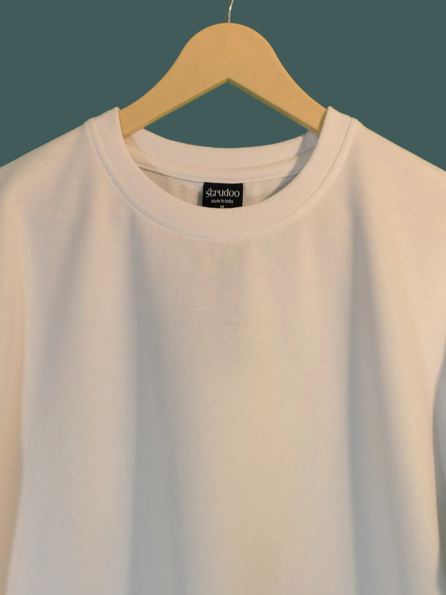 French Terry Cotton Oversize Fit T-shirt - White Strudoo