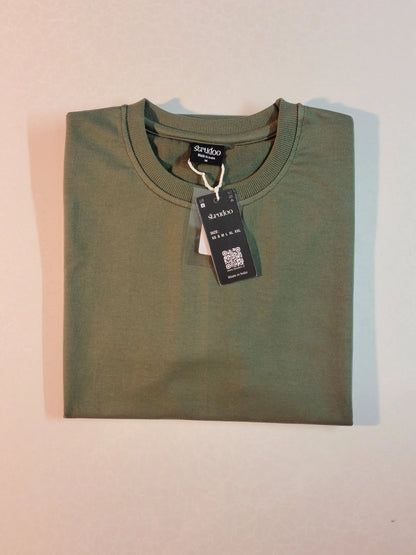 French Terry Cotton Oversize Fit T-shirt - Olive Green