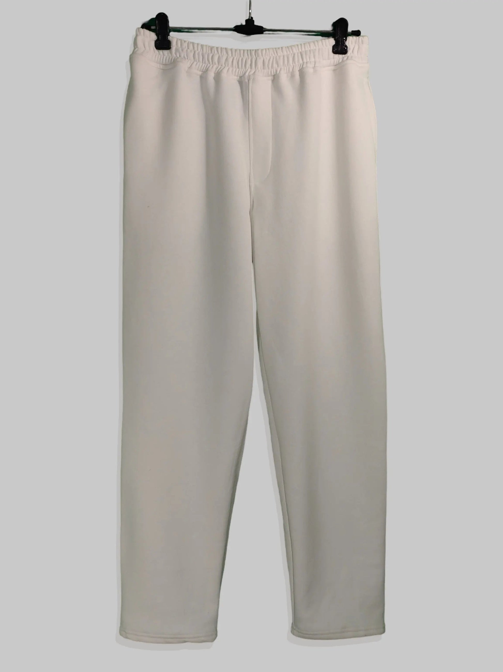 Unisex Cotton Fleece Joggers - White strudoo